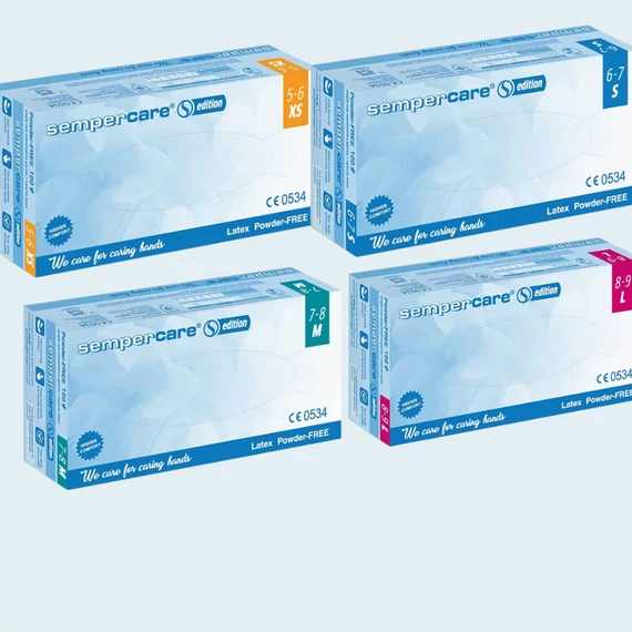 Sempercare púdermentes latex kesztyű 100db